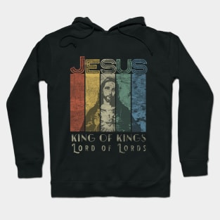 Jesus Grunge Retro Color Stripes King of Kings Lord of Lords Hoodie